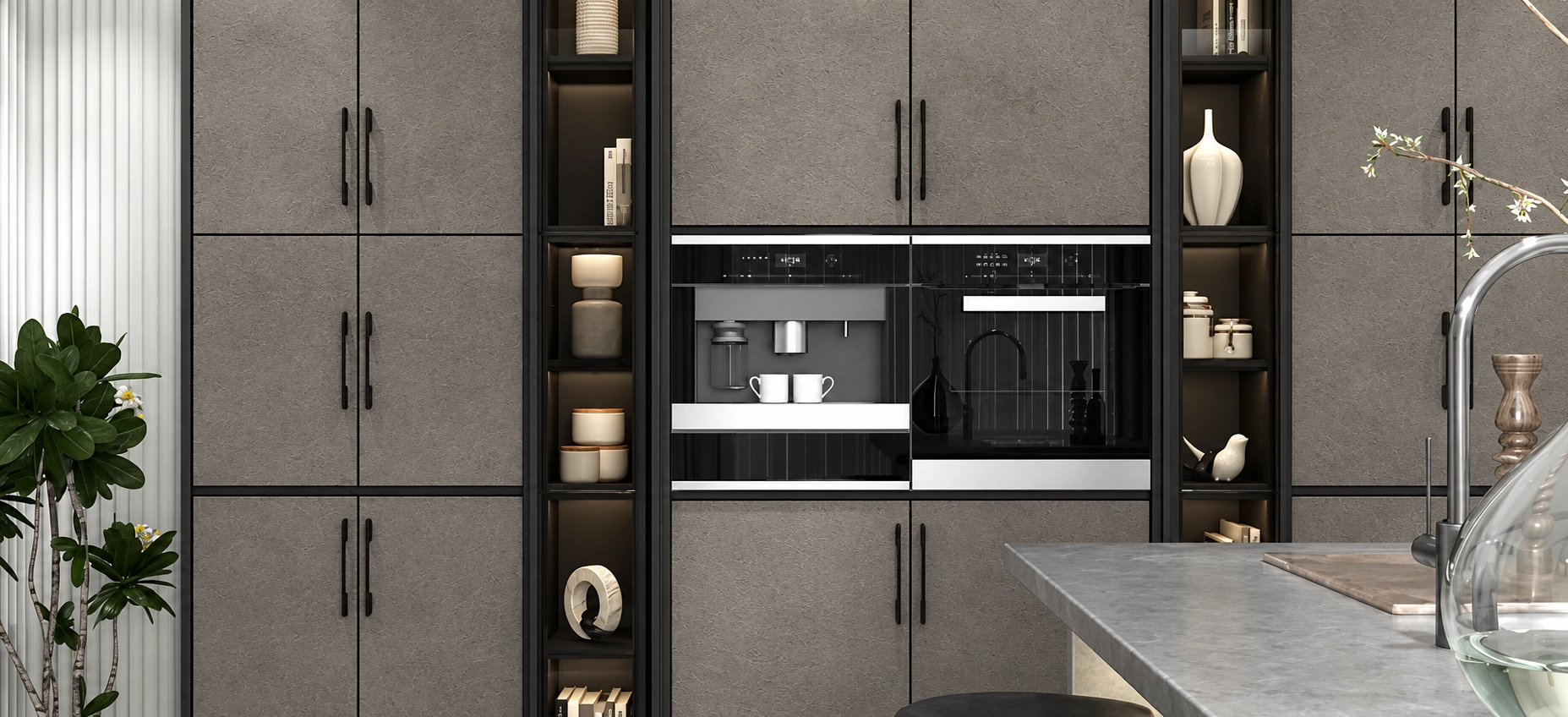 Detalle ampliado del acabado Slate Coffee 3058