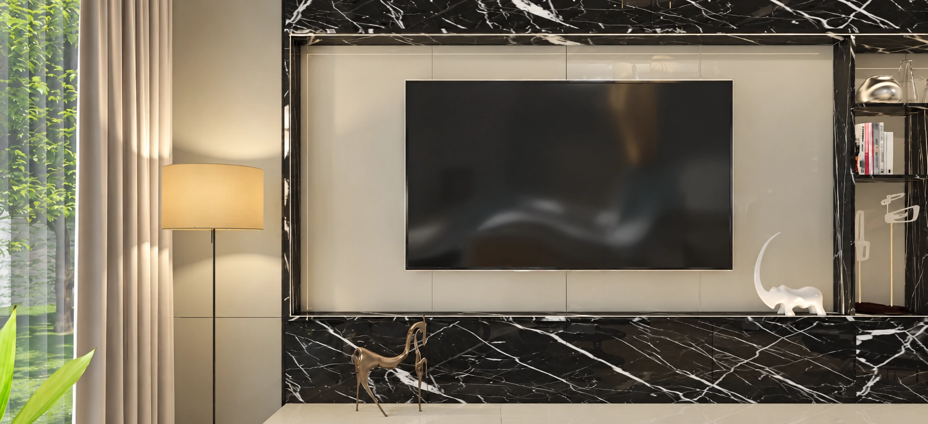 Close-up detail of Super Matt Toros Black Marble 3031