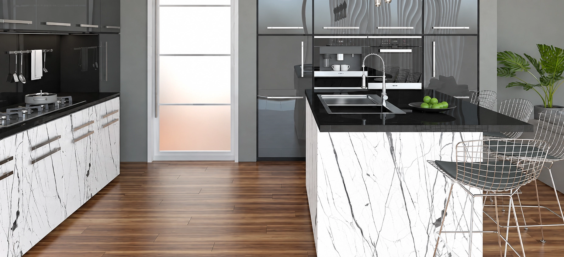 Close-up detail of Super Matt Toros White Marble 3030