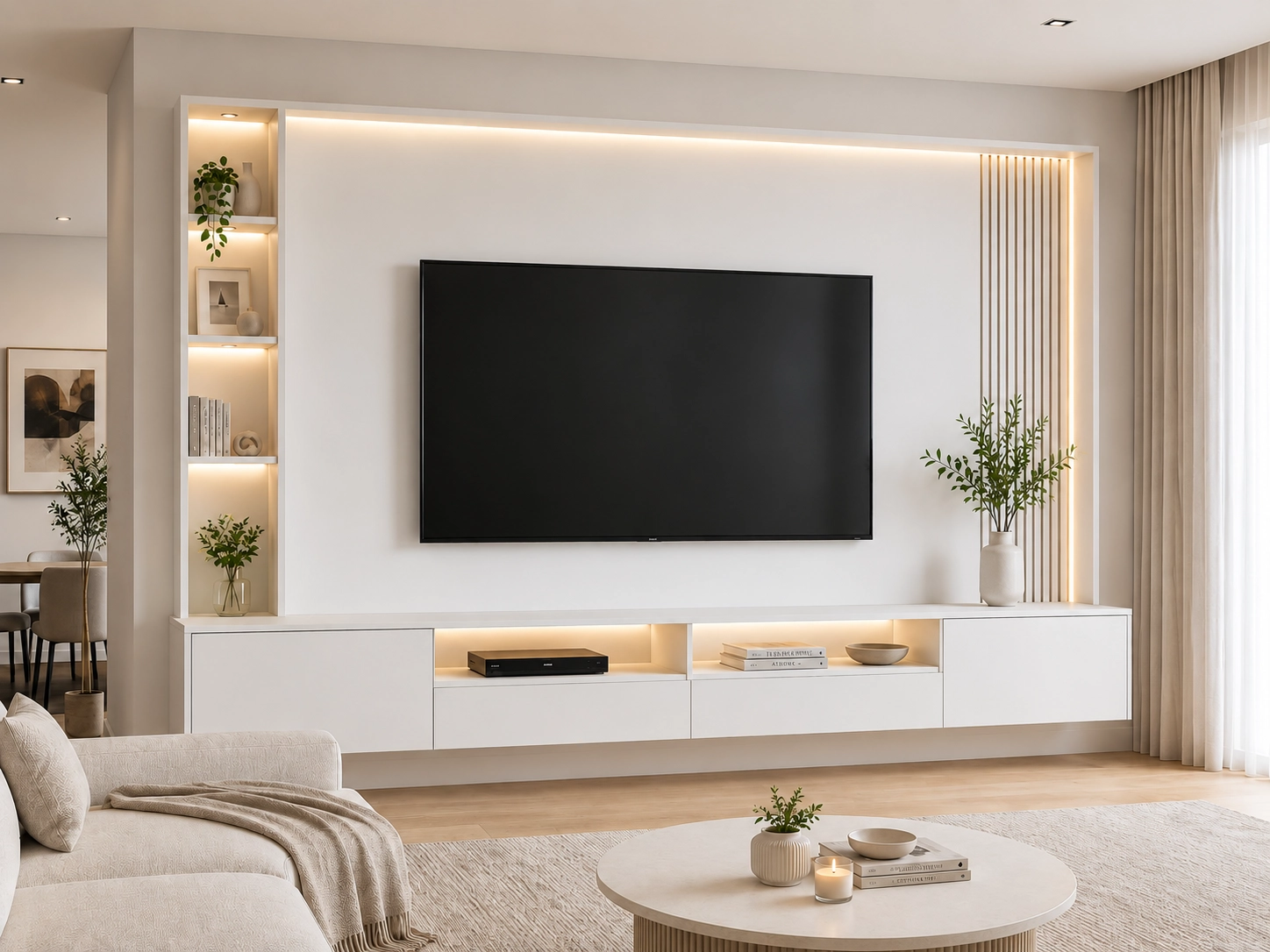 Ambiente de referencia con el acabado Blanco Coral