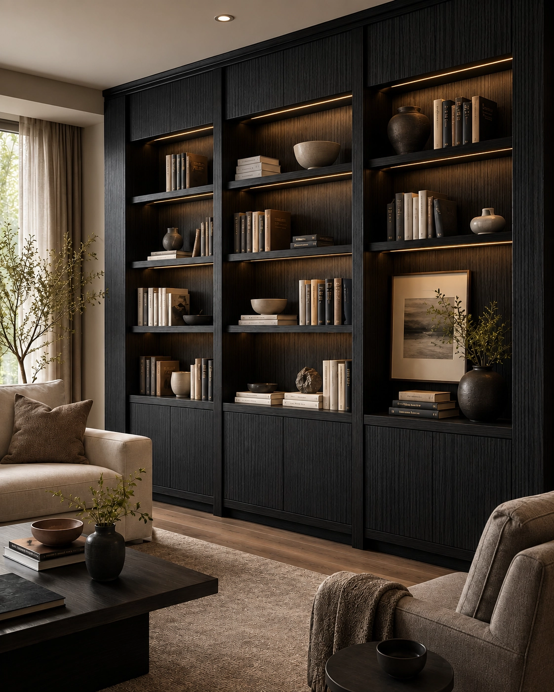 Ambiente de referencia con el acabado Negro Madera