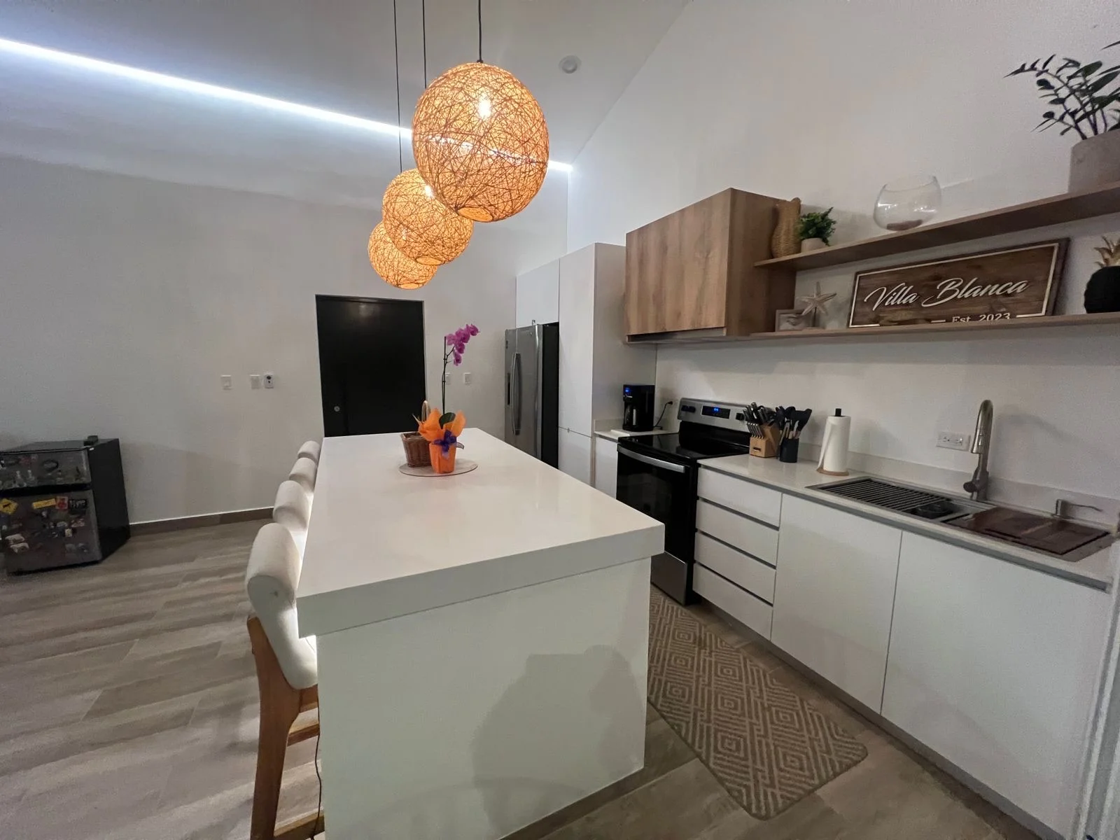Imagen 2 del proyecto Cocina lineal con repisas decorativas en Cocina / apartamento compacto miniatura